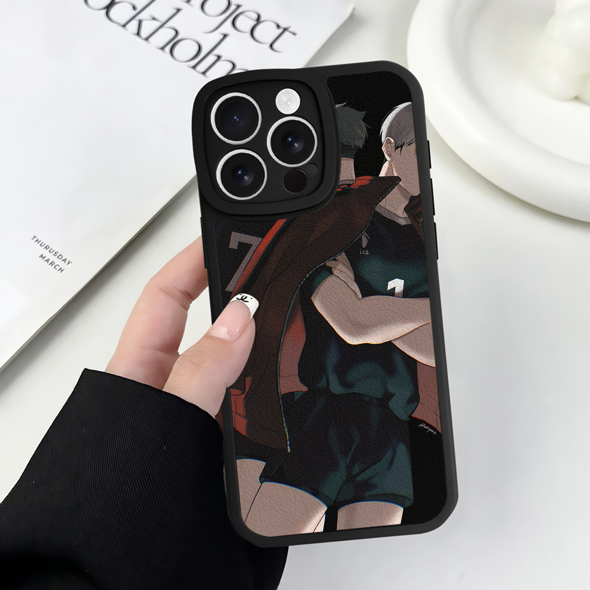 （画像用） ハイキュー!! Haikyu!! 【iPhone 16シリーズ対応】シリコンスマホケース（レザー調） 材質：シリコン